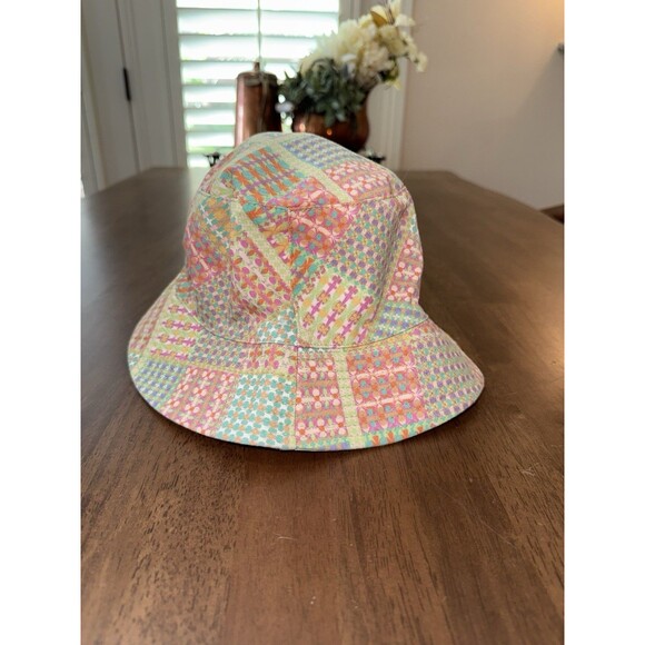 Zara Patchwork Pastel Bucket Hat 100% Cotton Colorful Y2K Festival Streetwear - Picture 2 of 6
